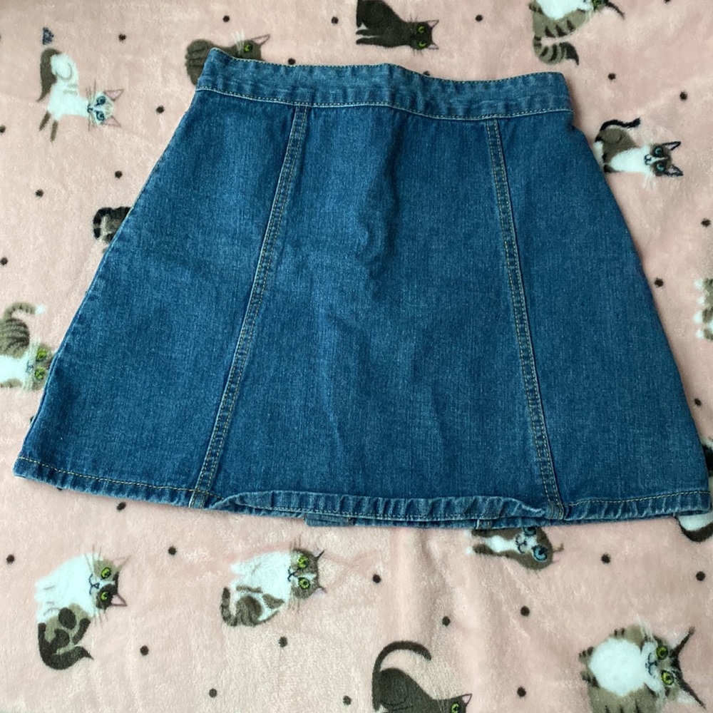 Blue denim high waisted bell bottom skirt - Picture 2 of 2